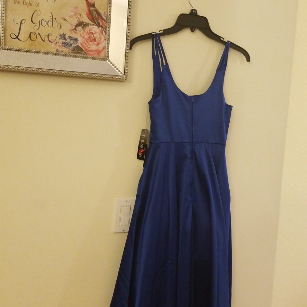 Teeze Me Double Strap Long High-Low Dress - Picture 2 of 5